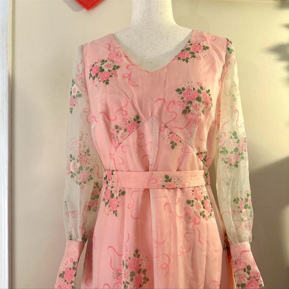 Vintage 70s Floral Cottagecore Handmade Dress - Picture 7 of 8